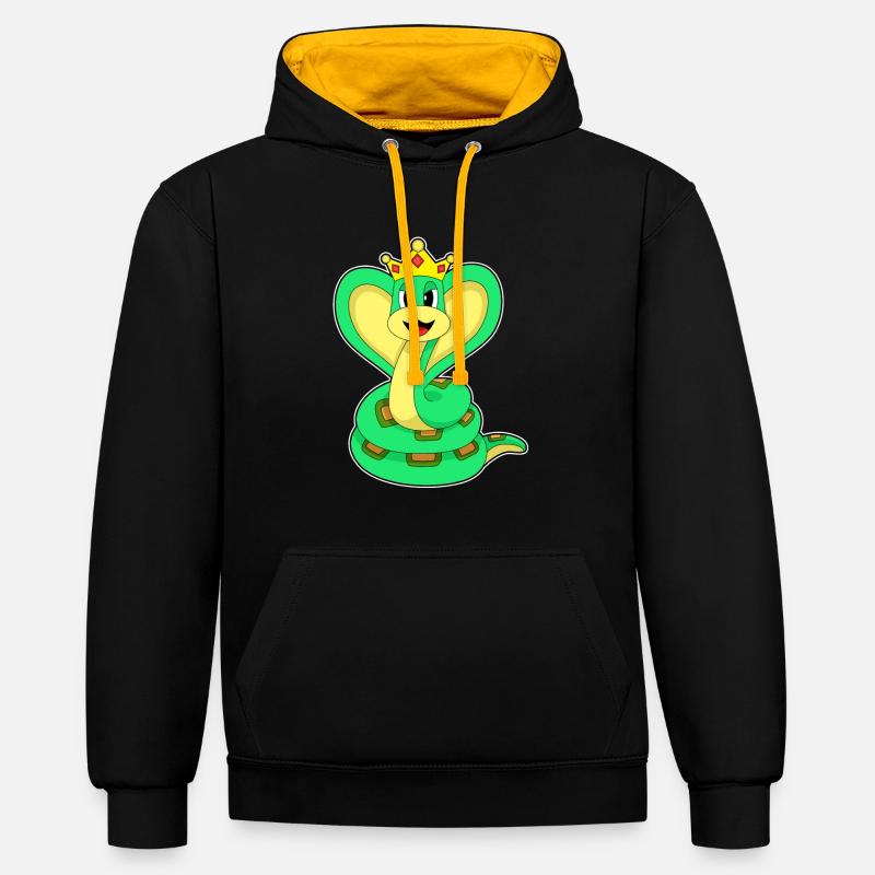 Couronne du Roi Serpent - Sweat à capuche contrasté - noir/or