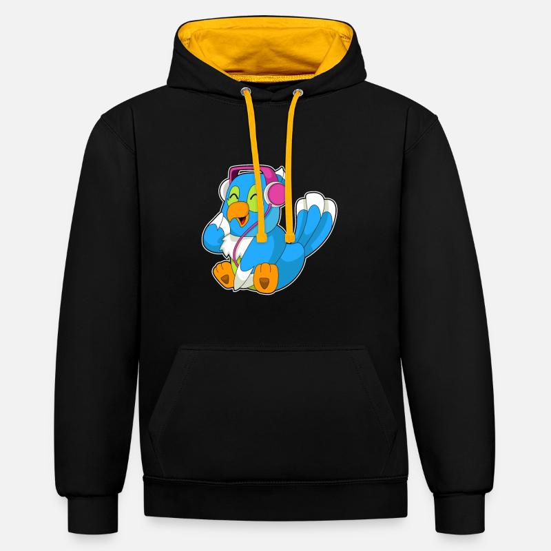Parrot Musique Casque - Sweat à capuche contrasté - noir/or