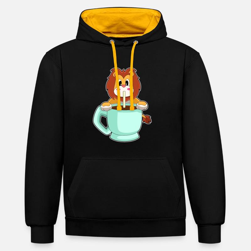 Tasse de café Lion - Sweat à capuche contrasté - noir/or