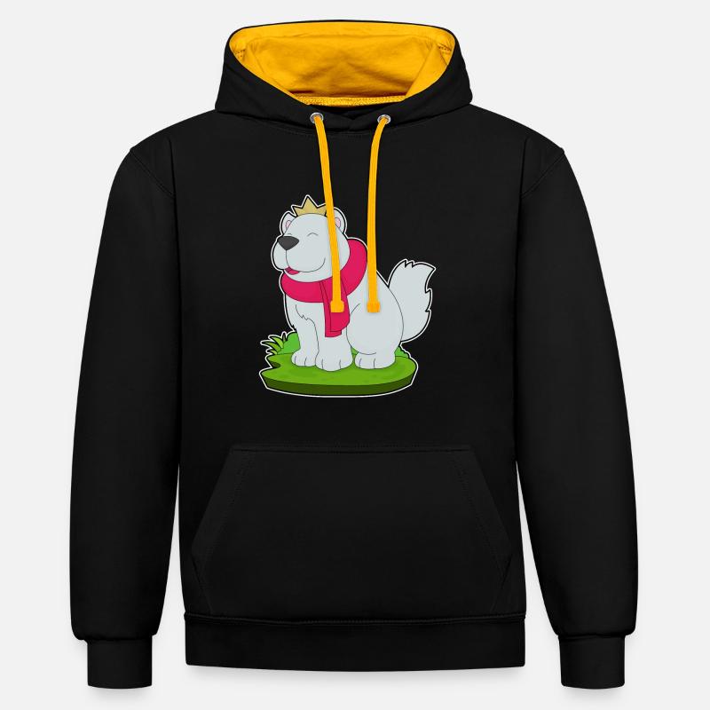 Chien Prince Crown - Sweat à capuche contrasté - noir/or