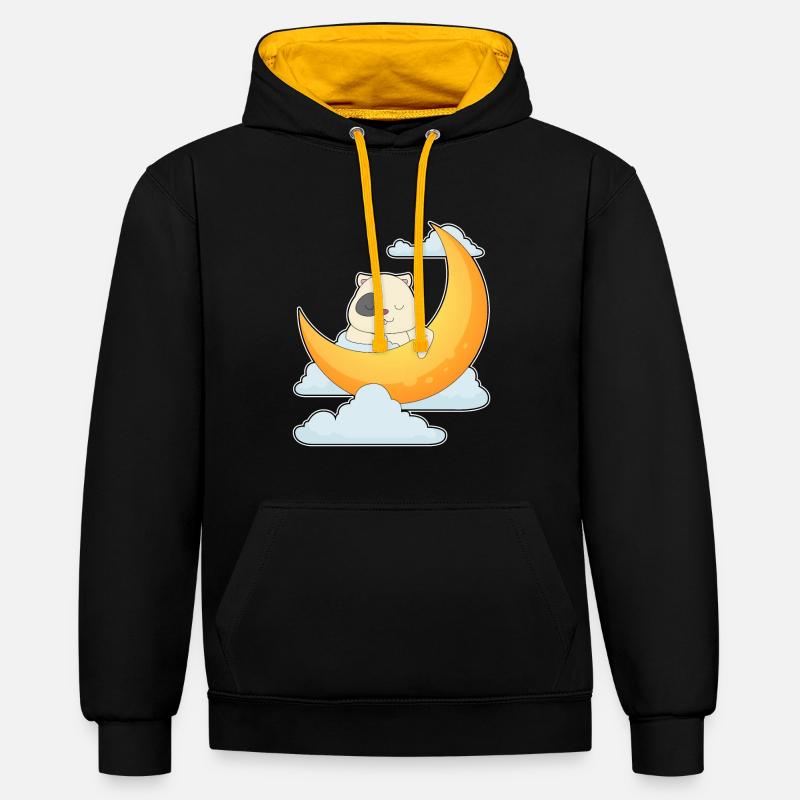 Hamster Nuages de lune - Sweat à capuche contrasté - noir/or