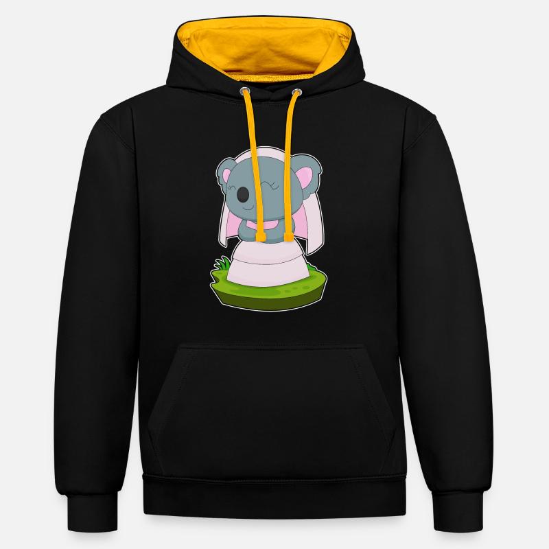 Voile de mariée Koala Mariage - Sweat à capuche contrasté - noir/or