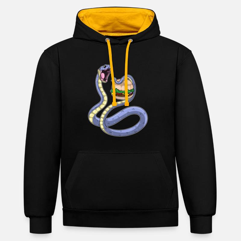 Burger au serpent - Sweat à capuche contrasté - noir/or