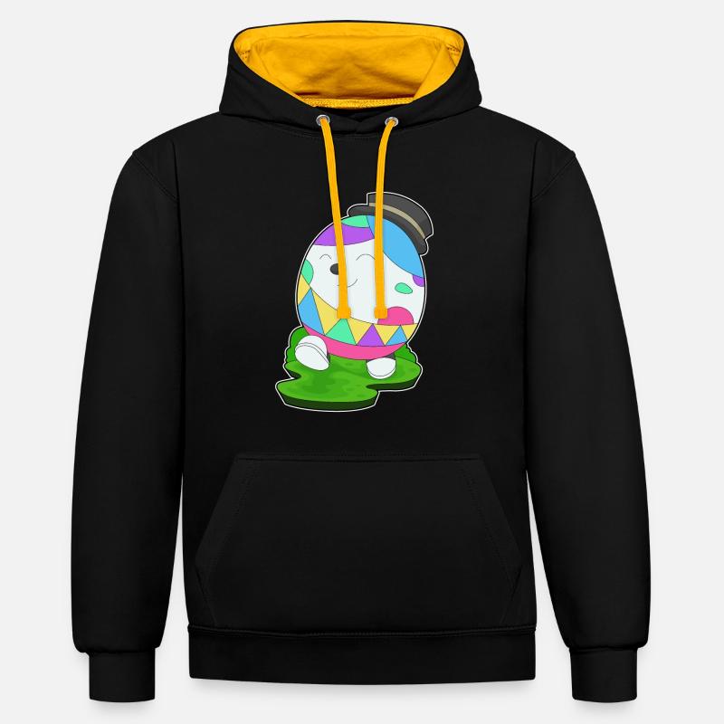 Cylindre d’oeuf de Pâques - Sweat à capuche contrasté - noir/or