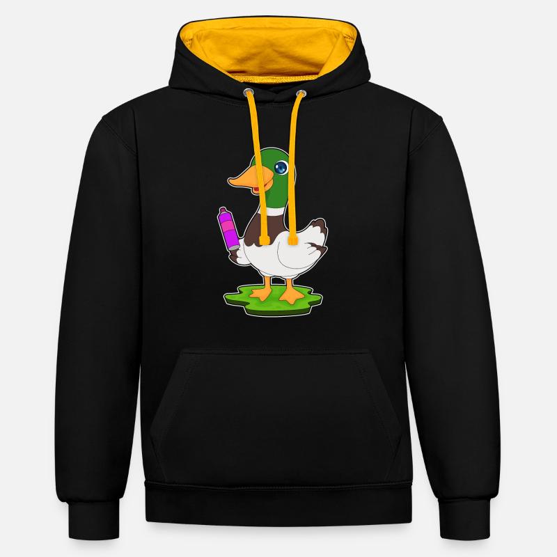 Aérosol de pulvérisation de canard - Sweat à capuche contrasté - noir/or