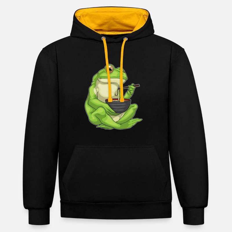 Frog Bowl Ramen - Sweat à capuche contrasté - noir/or