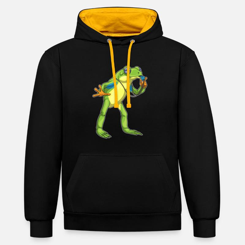 Frog Referee Whistle - Contrast hoodie - black/gold