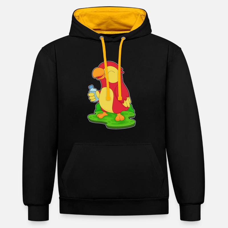 Bouteille d’eau Parrot - Sweat à capuche contrasté - noir/or