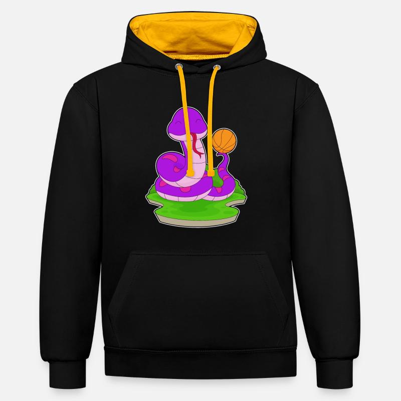 Serpent Basketteur Basketteur - Sweat à capuche contrasté - noir/or