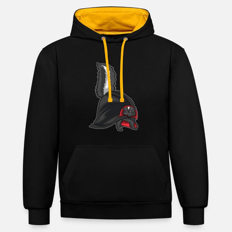 Skunk Halloween Vampire - Sweat à capuche contrasté - noir/or