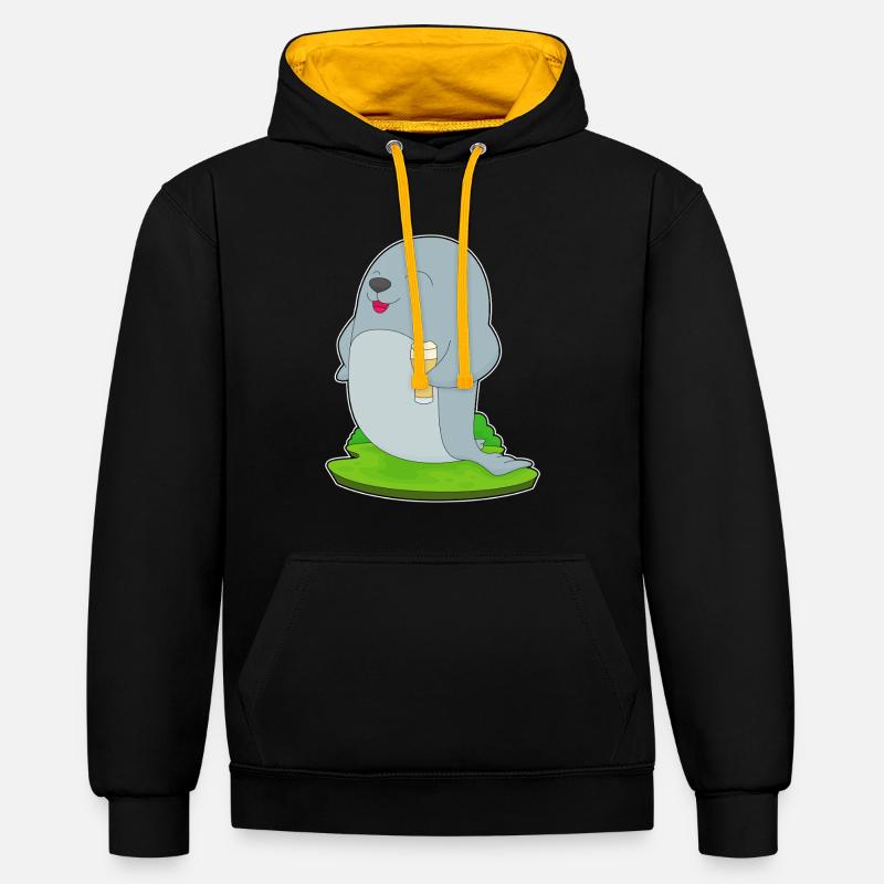 Bière de phoque - Sweat à capuche contrasté - noir/or