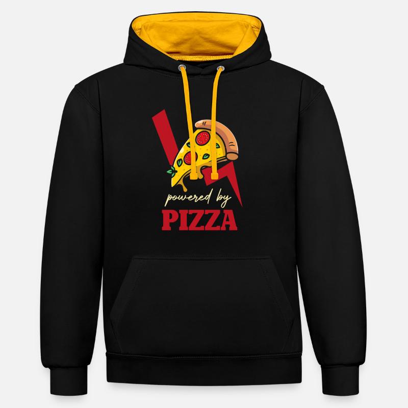 Power Pizza Blitz Logo - Sweat à capuche contrasté - noir/or