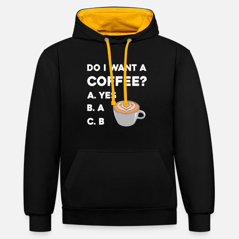 Kaffeefrage Latteherz - Sweat à capuche contrasté - noir/or