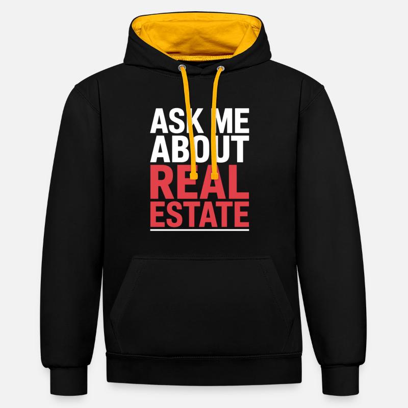 Parlez-moi de l’immobilier - Sweat à capuche contrasté - noir/or