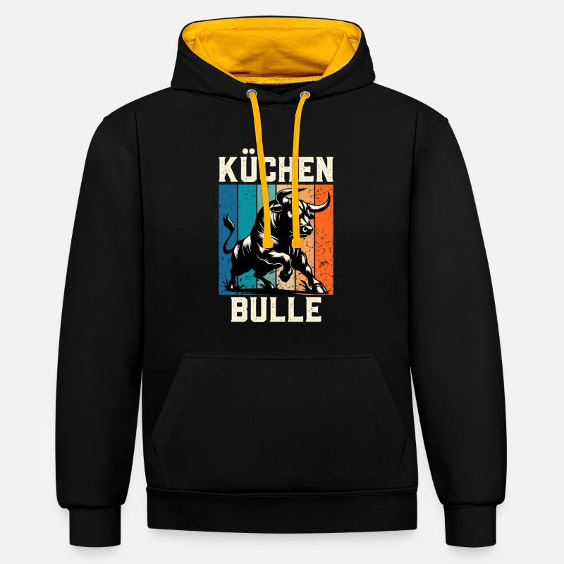 Chef KÜCHENBULLE Chefs Fun - Sweat à capuche contrasté - noir/or
