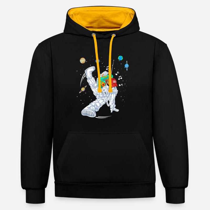 Chemise de danse Astronaut Rapper - Sweat à capuche contrasté - noir/or