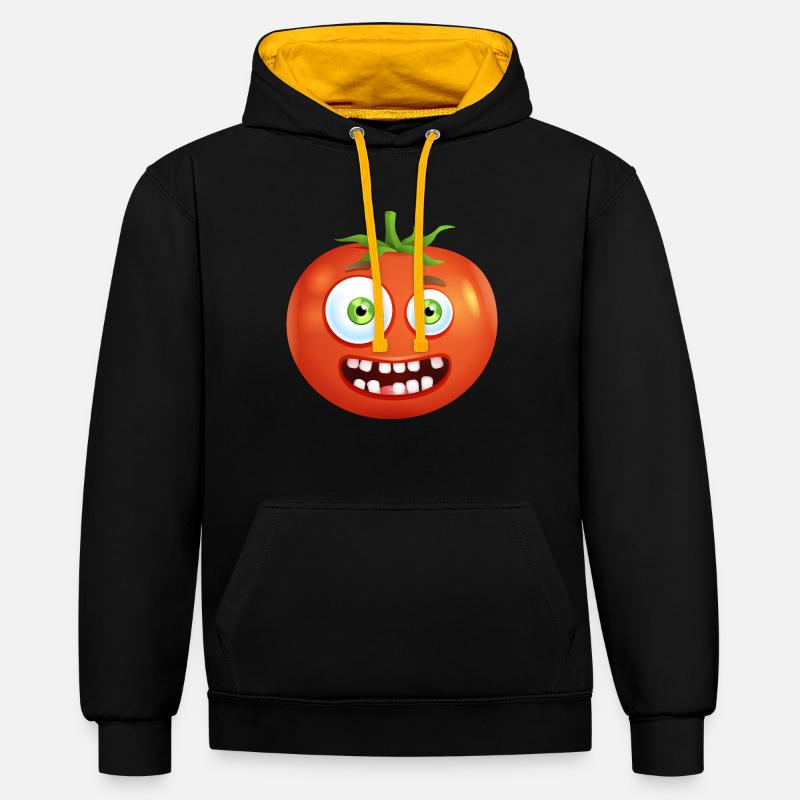 légume à la tomate013 - Sweat à capuche contrasté - noir/or