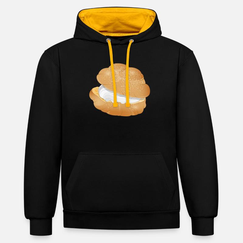 Illustration d’une crème fourrée feuilletée - Sweat à capuche contrasté - noir/or