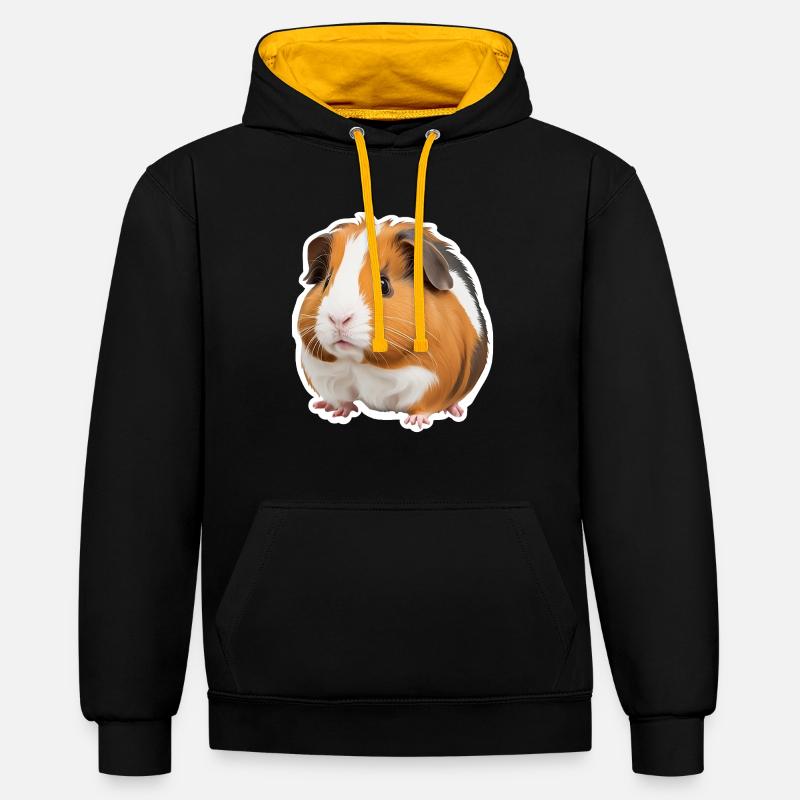 Adorable cochon d’Inde - Sweat à capuche contrasté - noir/or