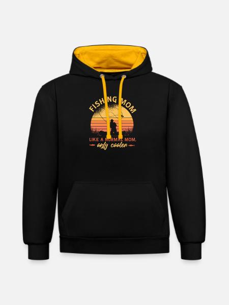 Angler Gift Idea Hobby Fishing - Contrast hoodie - black/gold