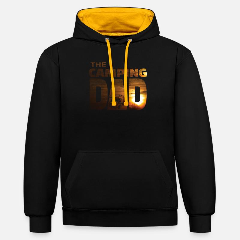 Camper Gift Idea Camping - Sweat à capuche contrasté - noir/or