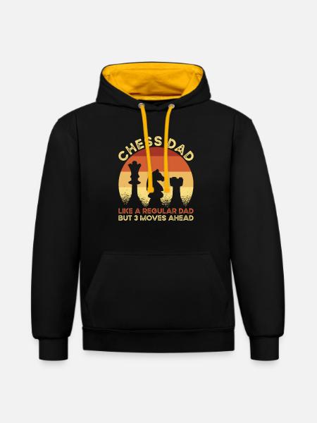 Chess Dad Chess Player - Contrast hoodie - black/gold