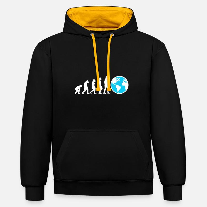Evolution Geografielehrer - Kontrast-Hoodie - undefined