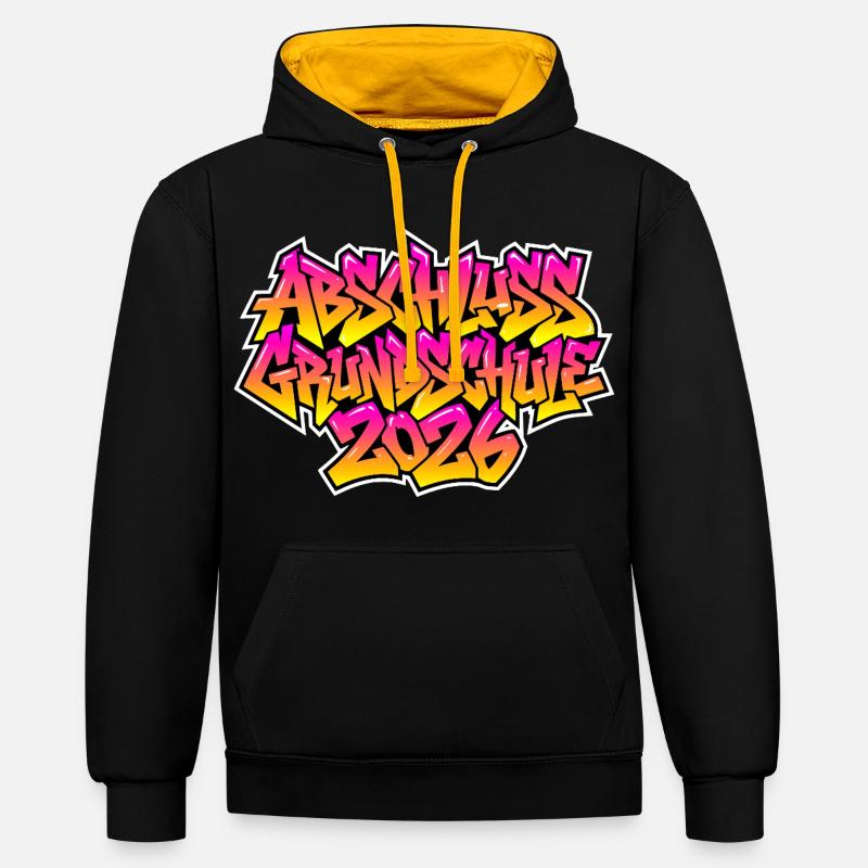 Elementary School Graduation 2026 Graffiti - Contrast hoodie - black/gold