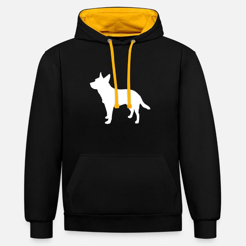 Bouvier Australien - Sweat à capuche contrasté - noir/or