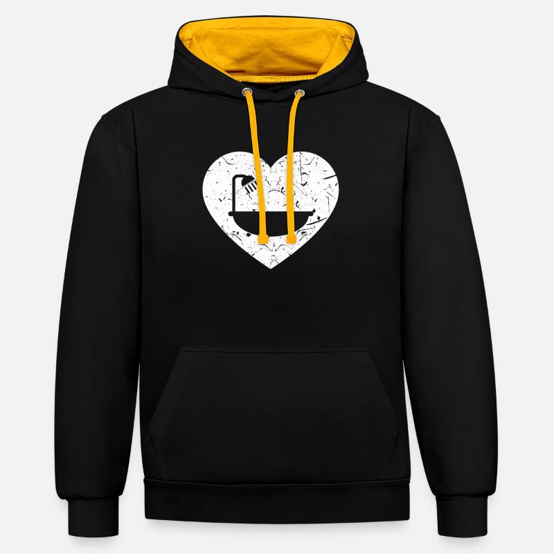 Baignoire dans le coeur - Sweat à capuche contrasté - noir/or