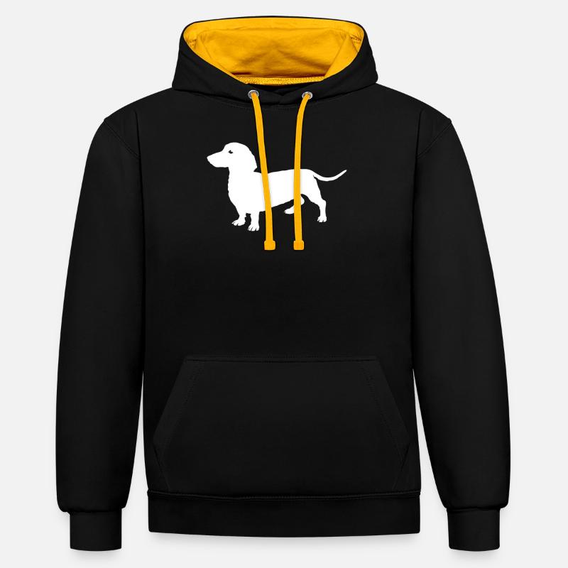 teckel - Sweat à capuche contrasté - noir/or