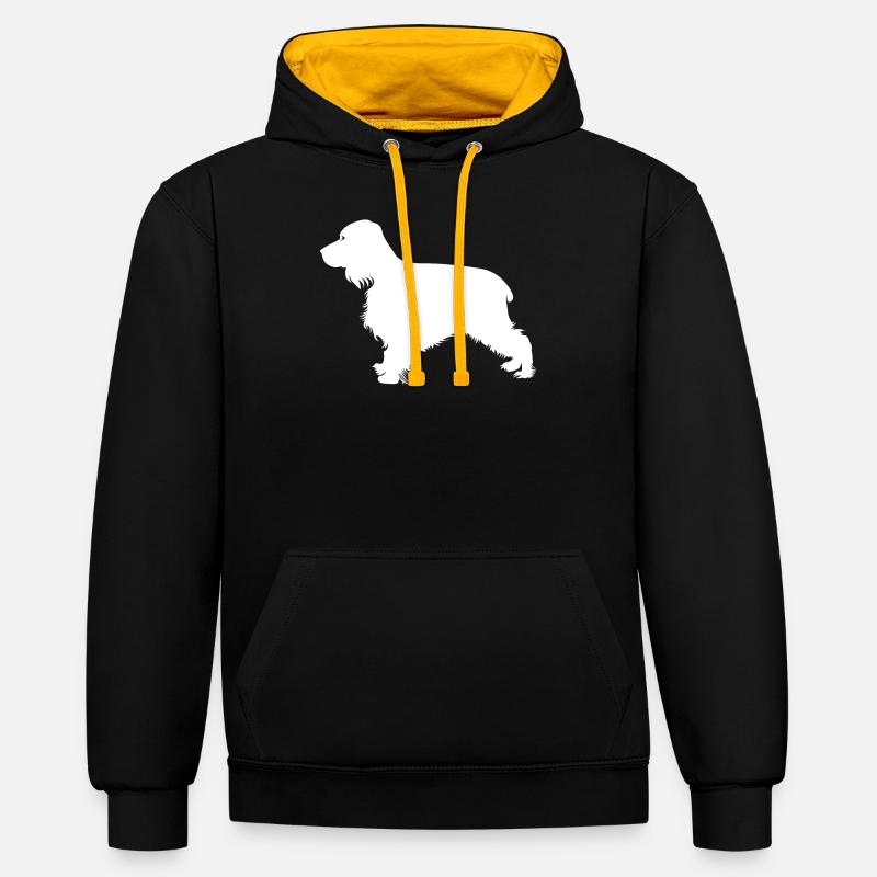 Cocker anglais - Sweat à capuche contrasté - noir/or
