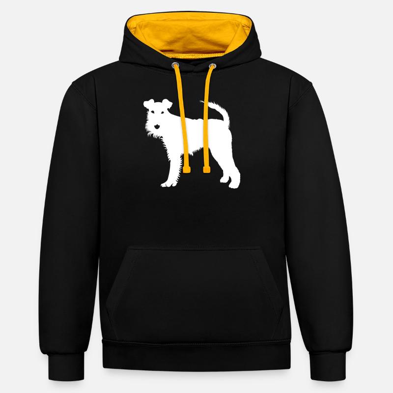 Fox Terrier - Sweat à capuche contrasté - noir/or