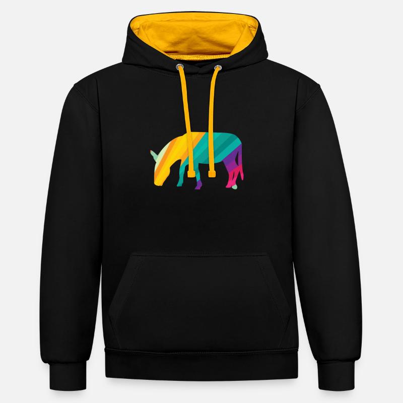 baudet - Sweat à capuche contrasté - noir/or