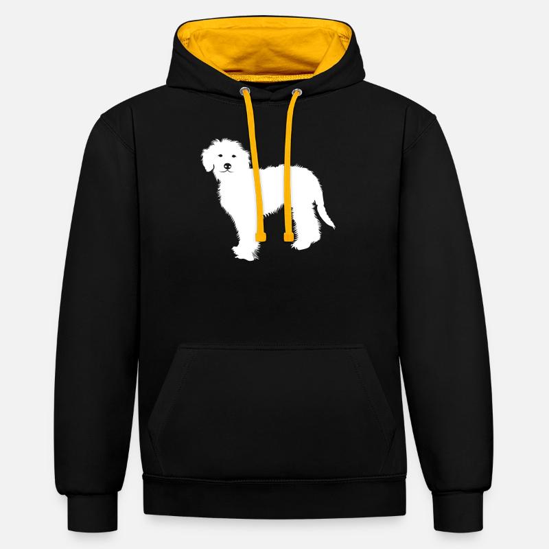 Goldendoodle - Sweat à capuche contrasté - noir/or