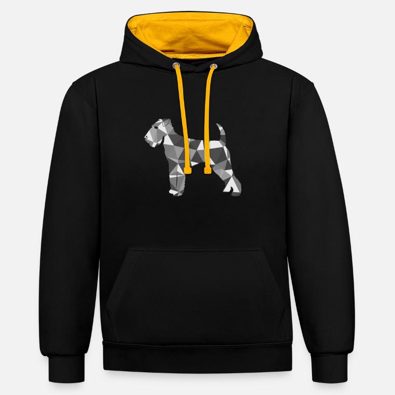 Polygon Airedale Terrier - Kontrast-Hoodie - Schwarz/Gold