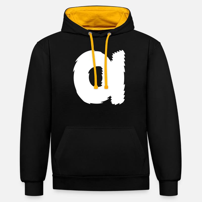 | alpha icône | Alphabet grec - Sweat à capuche contrasté - noir/or