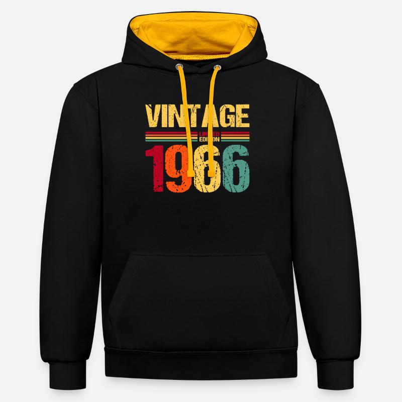 1966 Né 60e anniversaire - Sweat à capuche contrasté - noir/or