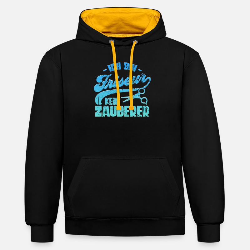 Je suis coiffeuse - Sweat à capuche contrasté - noir/or