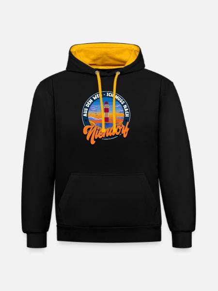 Niendorf - Kontrast-Hoodie - Schwarz/Gold