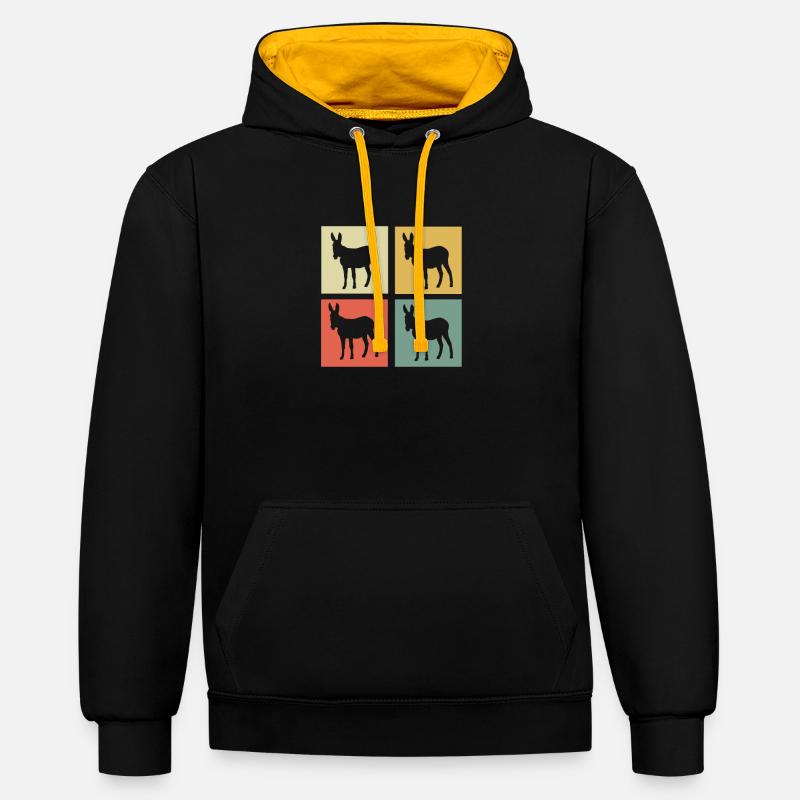 L’âne - Sweat à capuche contrasté - noir/or