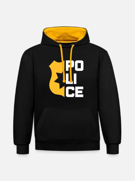 Police (halved service mark) - Contrast hoodie - black/gold