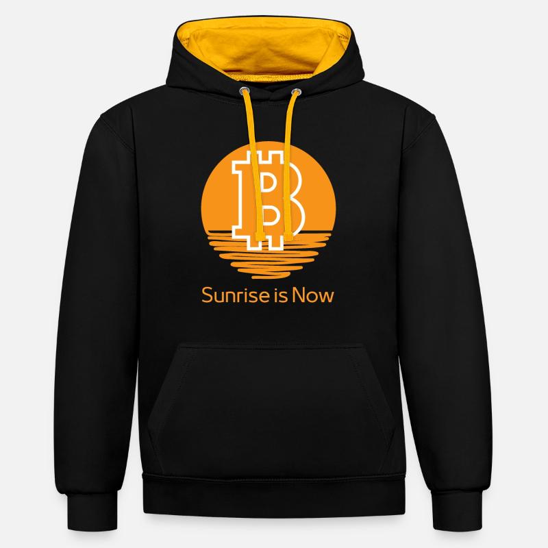 Le bitcoin - Sweat à capuche contrasté - noir/or