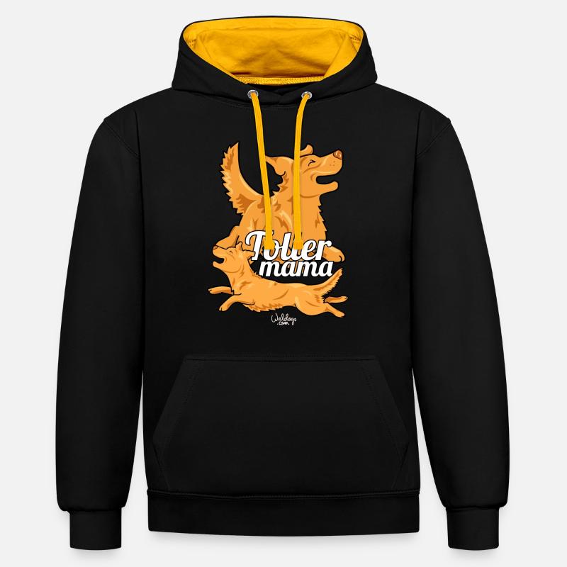 mama00012 - Sweat à capuche contrasté - noir/or
