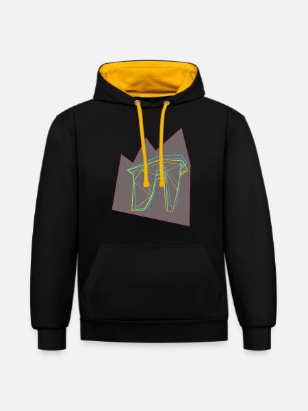 ötzi test - Kontrast-Hoodie - Schwarz/Gold