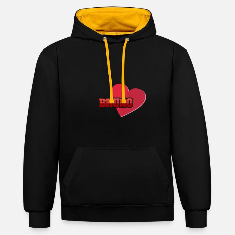 Coeur Bruno - Sweat à capuche contrasté - noir/or