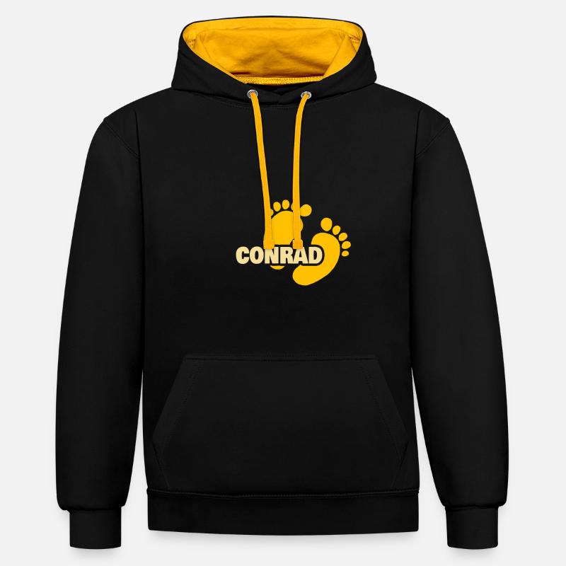 Bébé Conrad - Sweat à capuche contrasté - noir/or