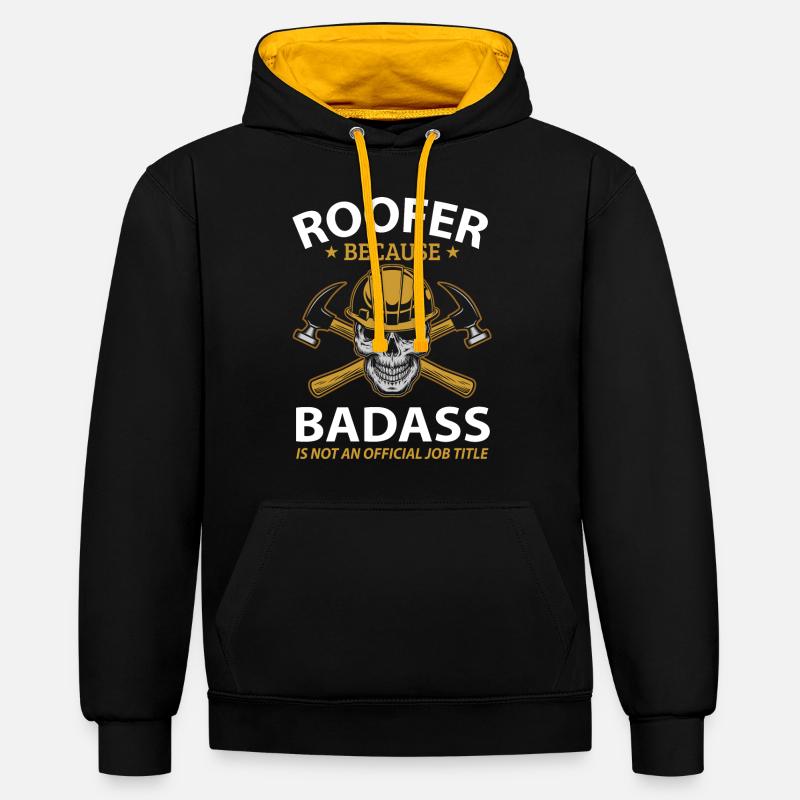 Dachdecker - Kontrast-Hoodie - Schwarz/Gold