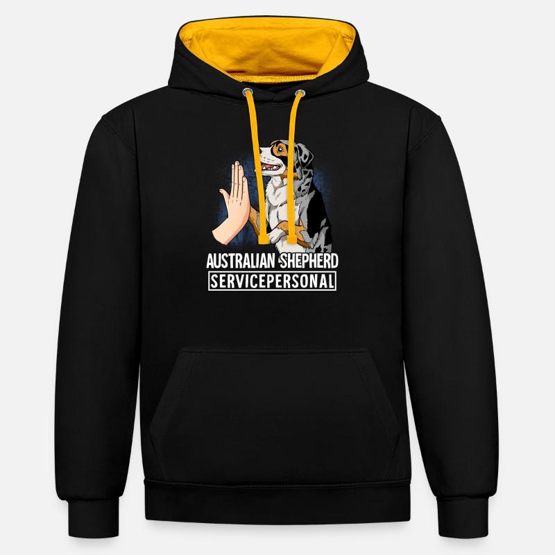 Berger australien - Sweat à capuche contrasté - noir/or
