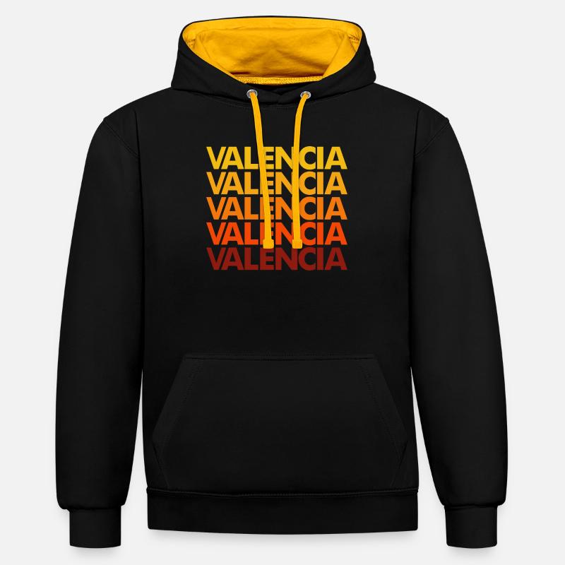 Valencia Gradient Font Stack - Contrast hoodie - black/gold